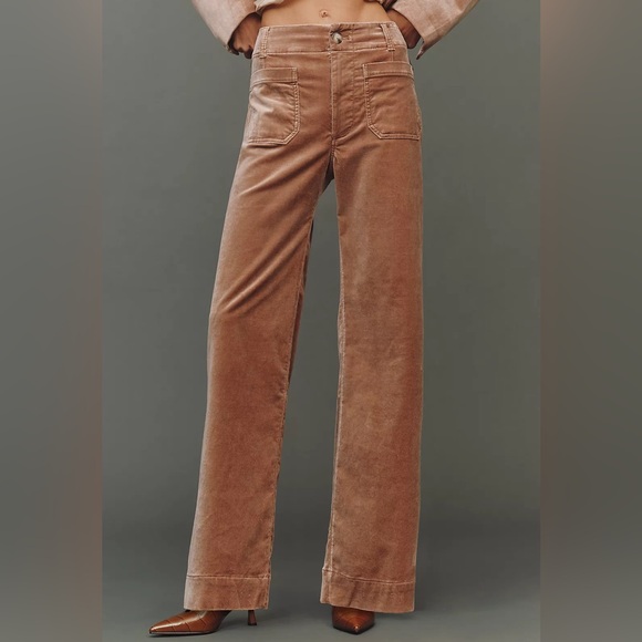 VIRAL Anthropologie Colette Full-Length Velvet Pants by Maeve - Picture 2 of 7